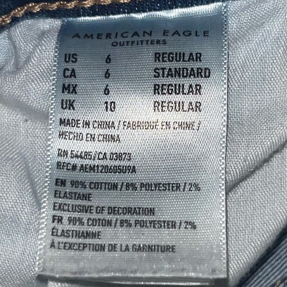 AE Women’s 360 Next Level Stretch Super Hi-Rise Distressed Jegging - Blue - 6 - Picture 5 of 7